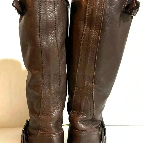 Frye women’s Veronica slouch brown leather pull up boots size 6 minor scratches - Picture 3 of 8